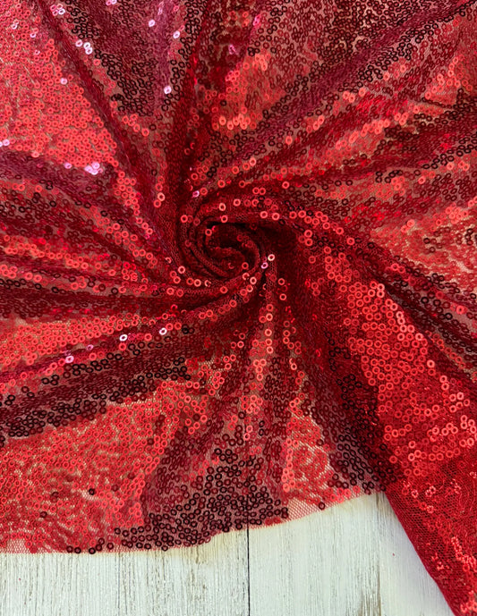 Red mesh sequin